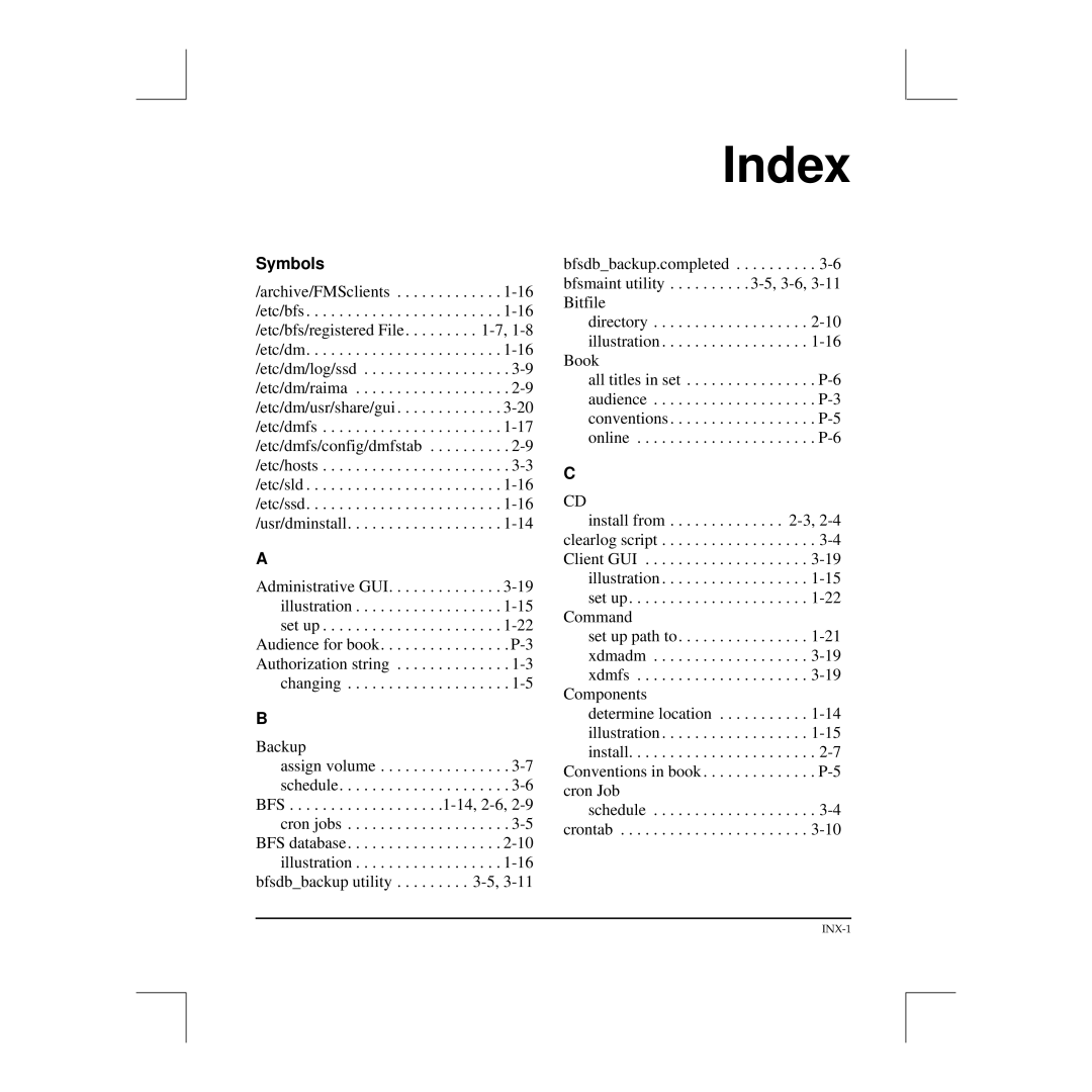 ADIC 3.5 manual Index, Symbols 