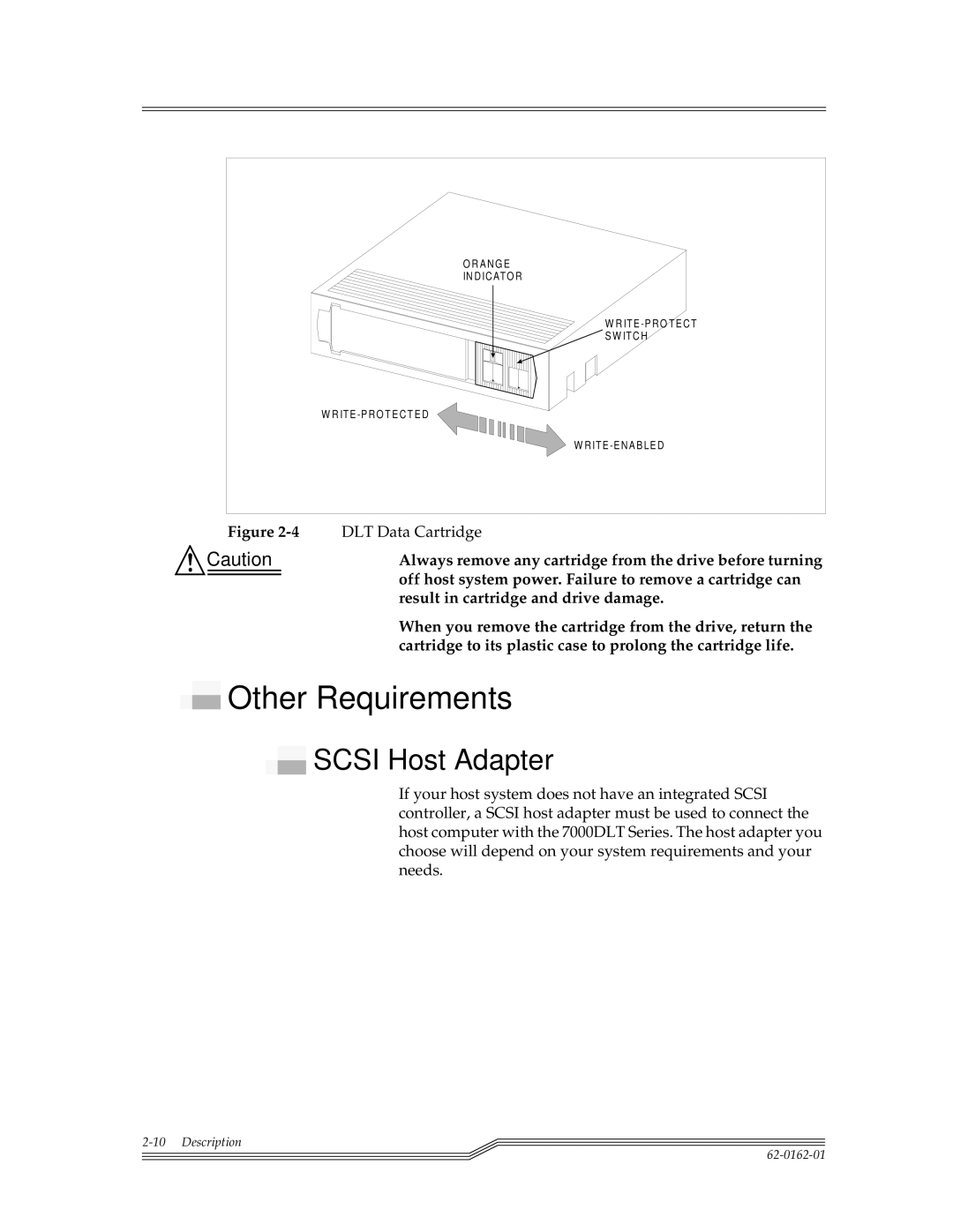 ADIC 4000, 7000DLT installation and operation guide Other Requirements, Scsi Host Adapter 