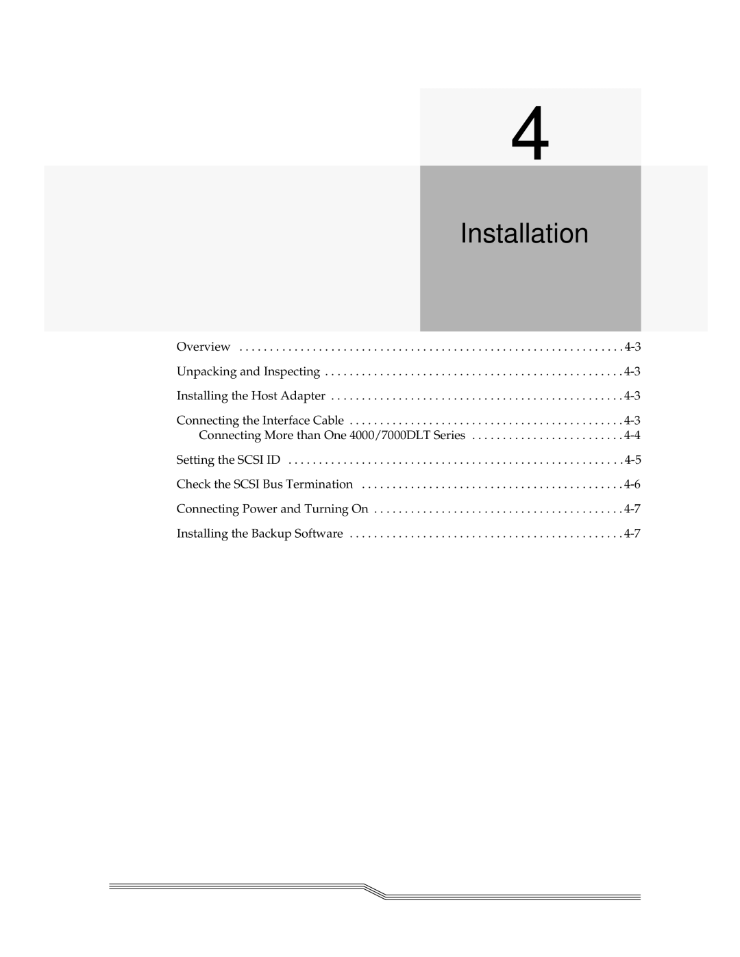 ADIC 7000DLT, 4000 installation and operation guide Installation 