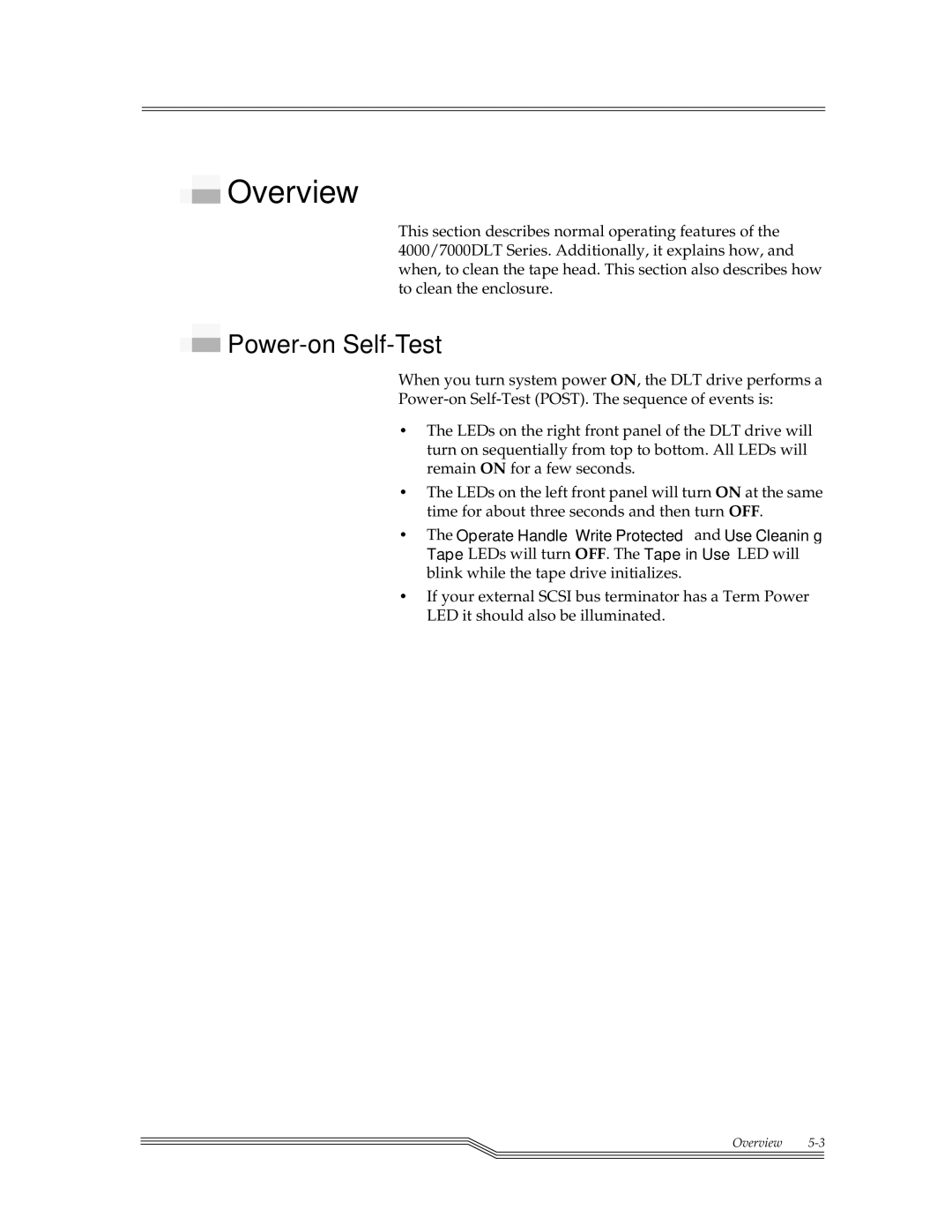 ADIC 7000DLT, 4000 installation and operation guide Power-on Self-Test 