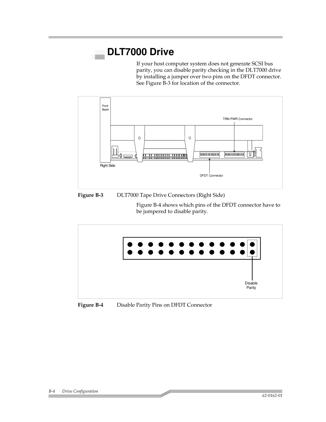 ADIC 4000, 7000DLT installation and operation guide DLT7000 Drive, Figure B-3DLT7000 Tape Drive Connectors Right Side 