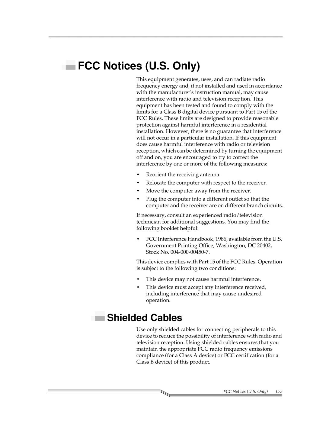 ADIC 7000DLT, 4000 installation and operation guide FCC Notices U.S. Only, Shielded Cables 