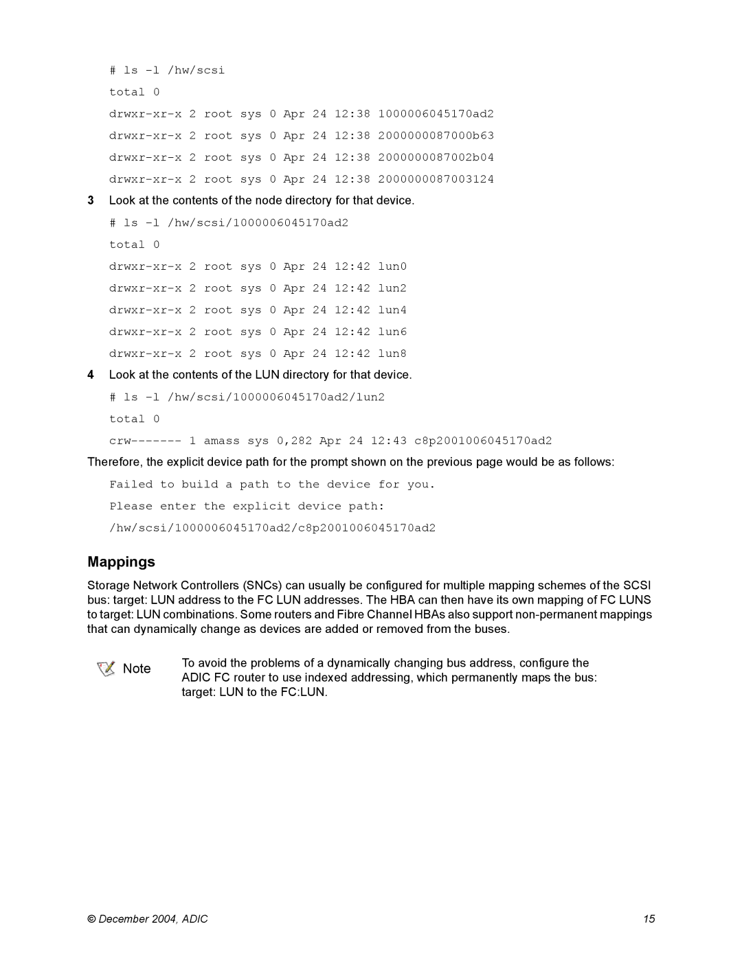 ADIC 5.4 manual Mappings 