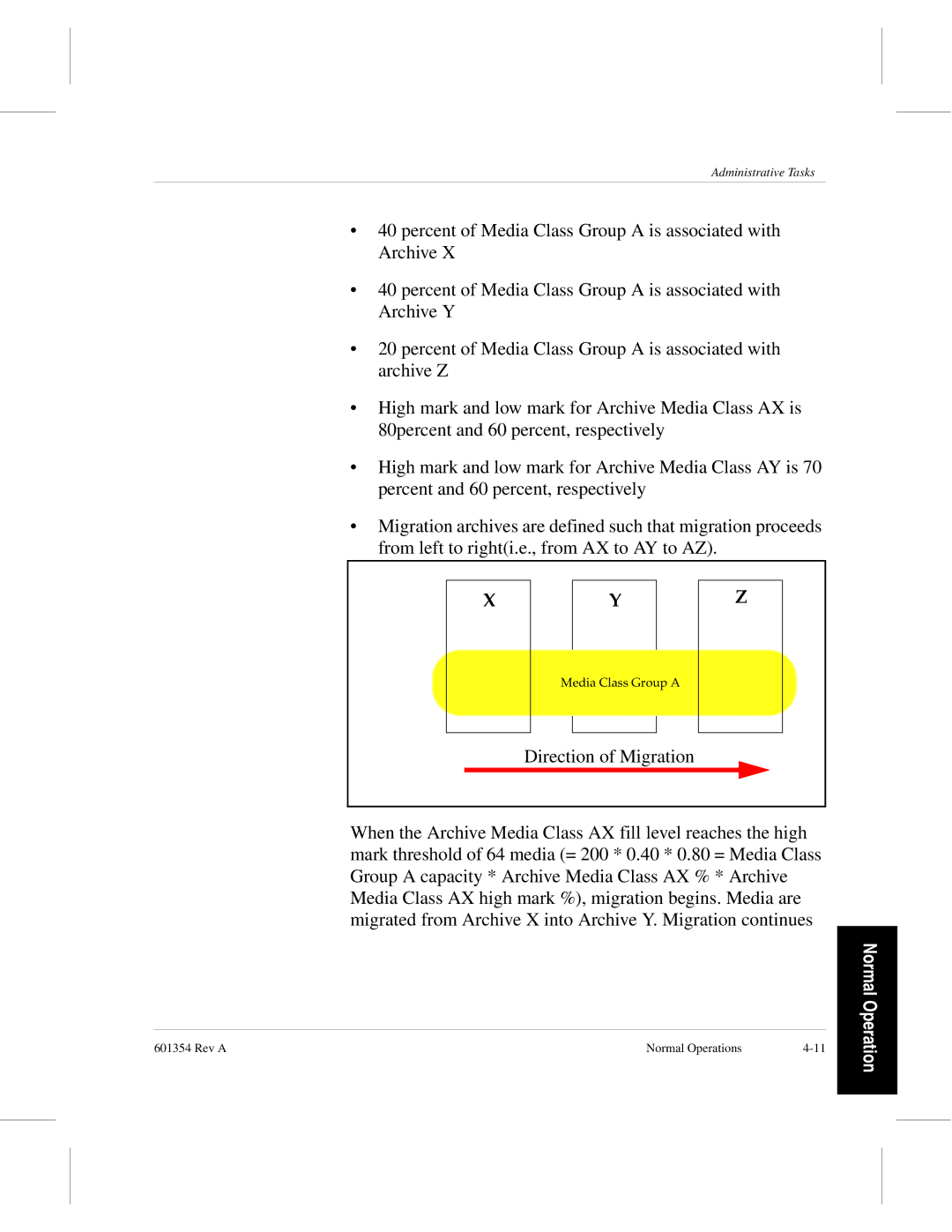 ADIC 601354 manual Direction of Migration 