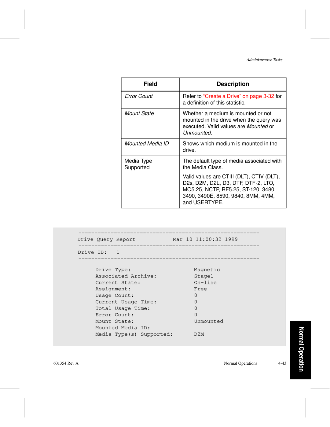 ADIC 601354 manual Error Count 