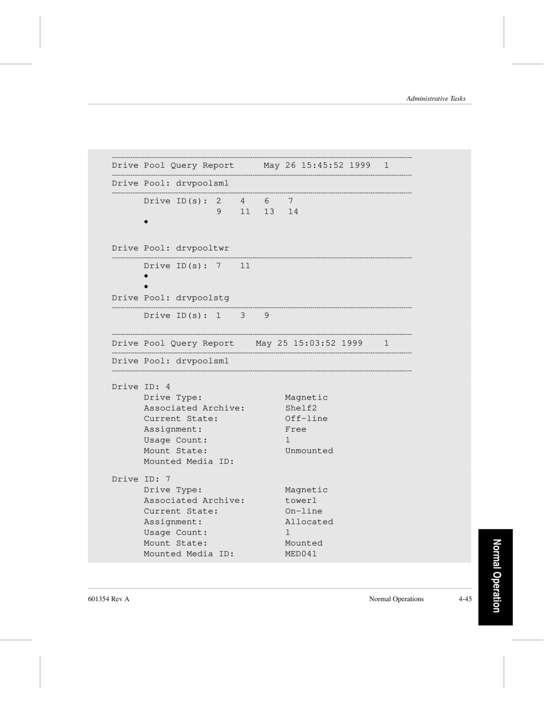 ADIC 601354 manual Normal Operation 