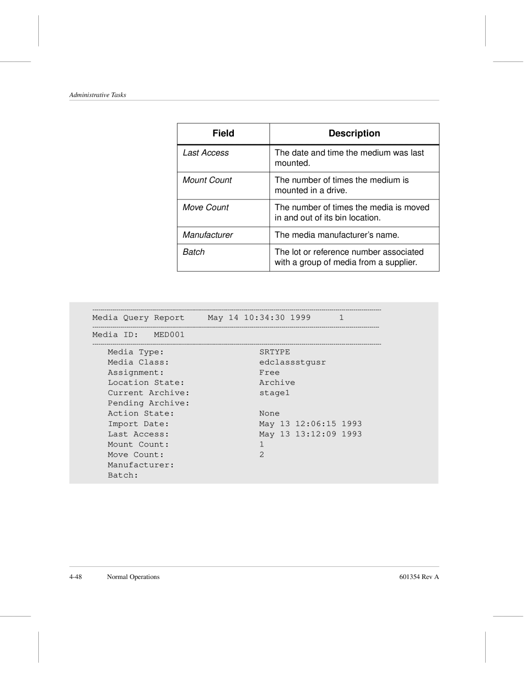 ADIC 601354 manual Srtype 