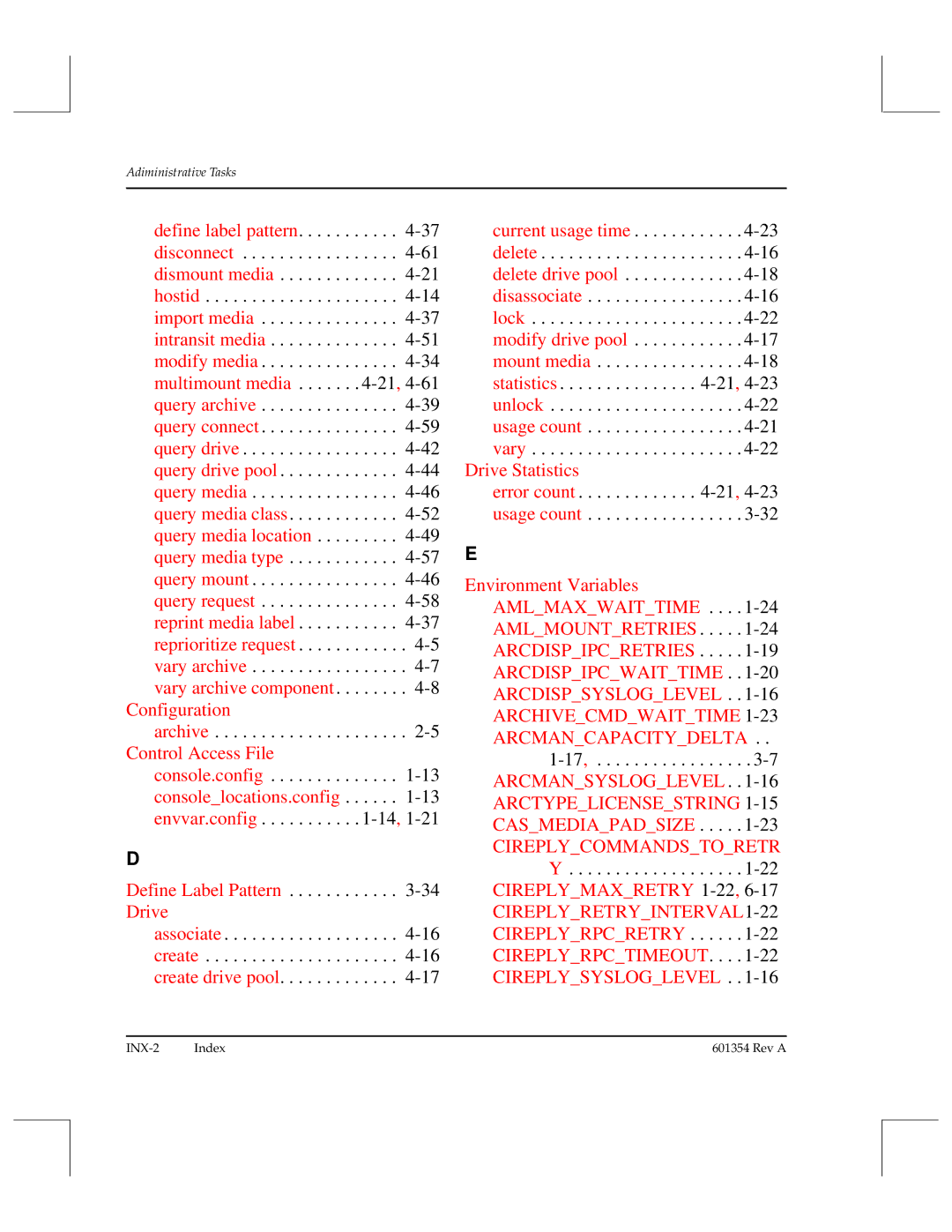 ADIC 601354 manual Drive Statistics 