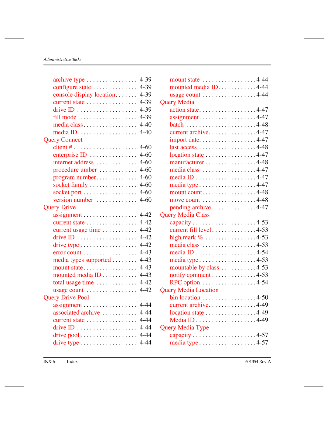 ADIC 601354 manual Capacity -57media type 