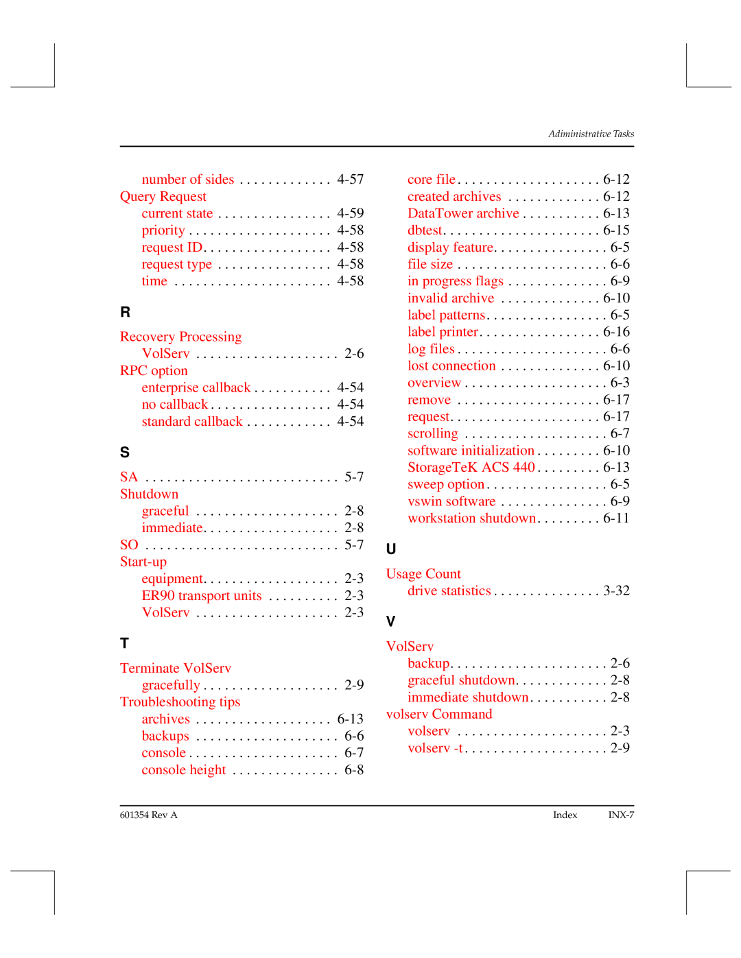 ADIC 601354 manual Start-up 