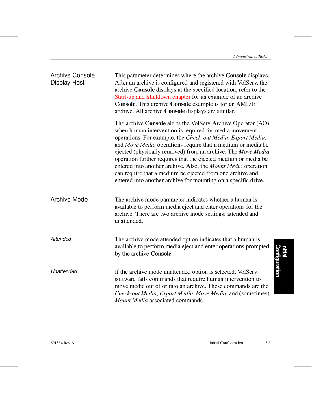 ADIC 601354 manual Archive Console, Display Host, Archive Mode 