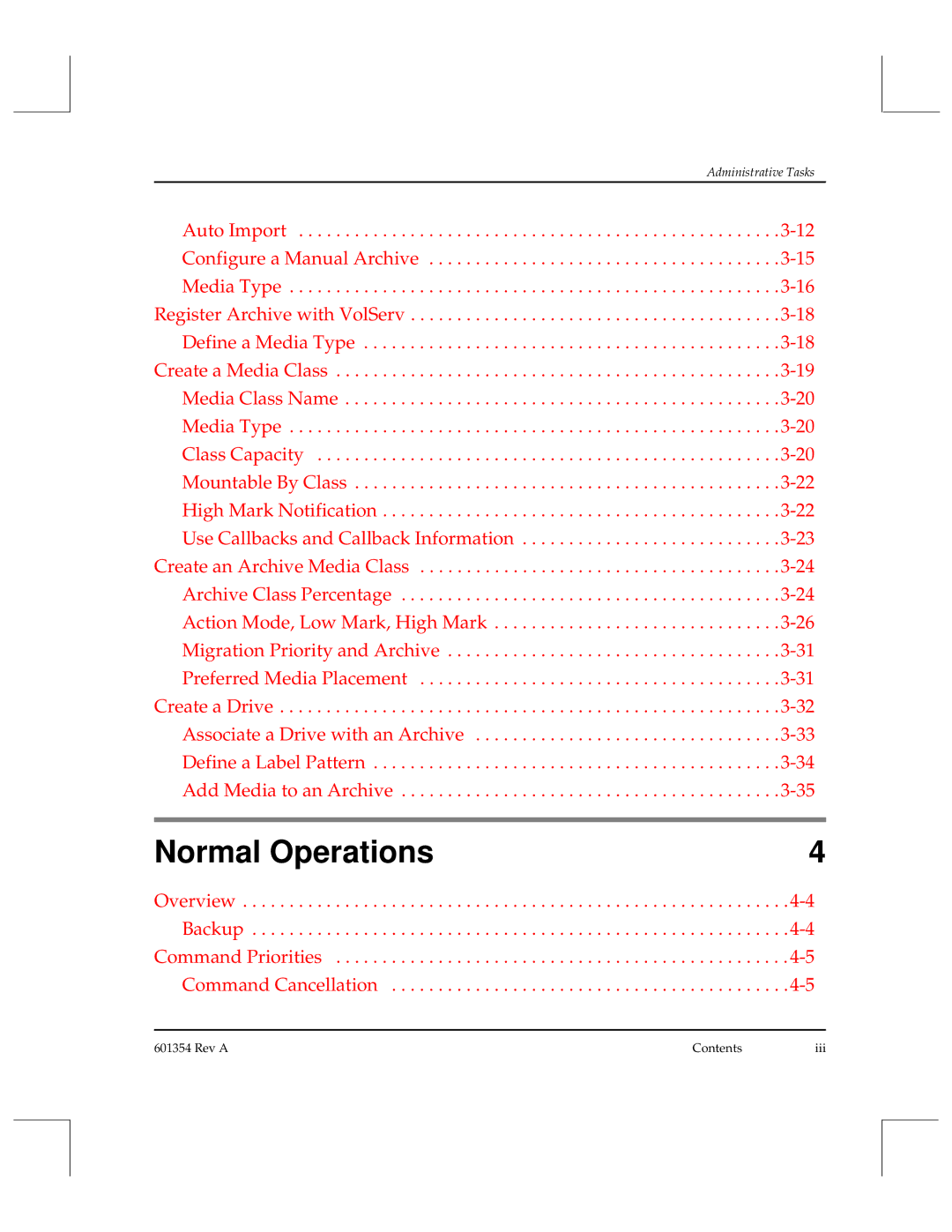 ADIC 601354 manual Normal Operations 