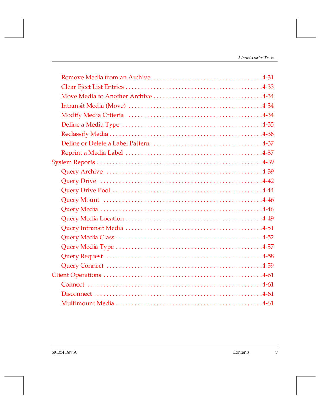 ADIC 601354 manual Rev a Contents 