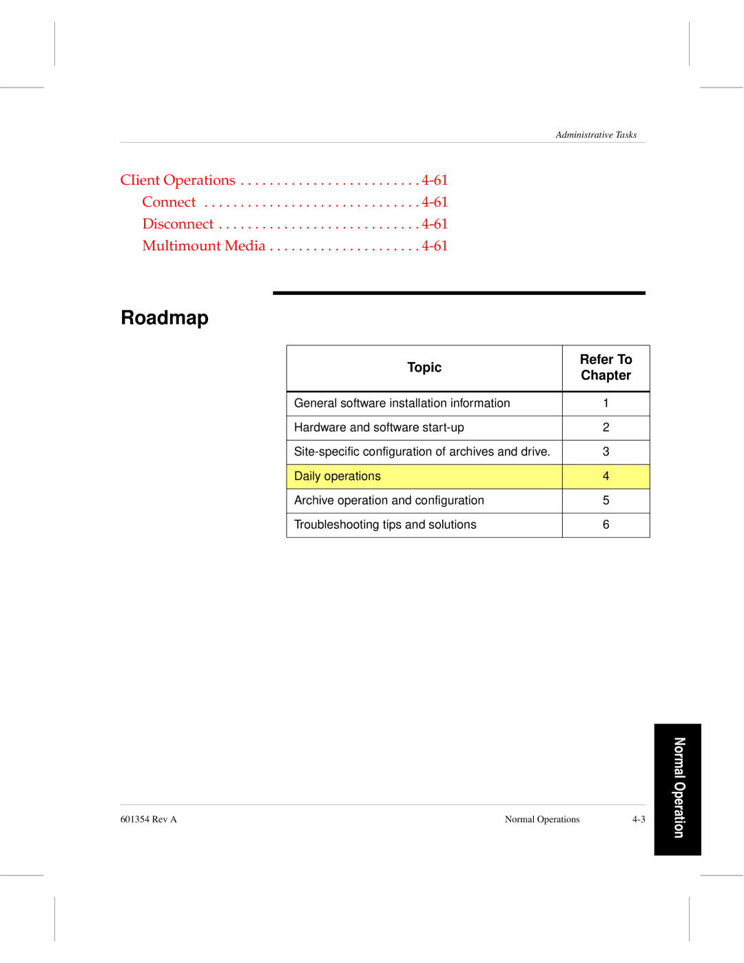 ADIC 601354 manual Normal Operation 