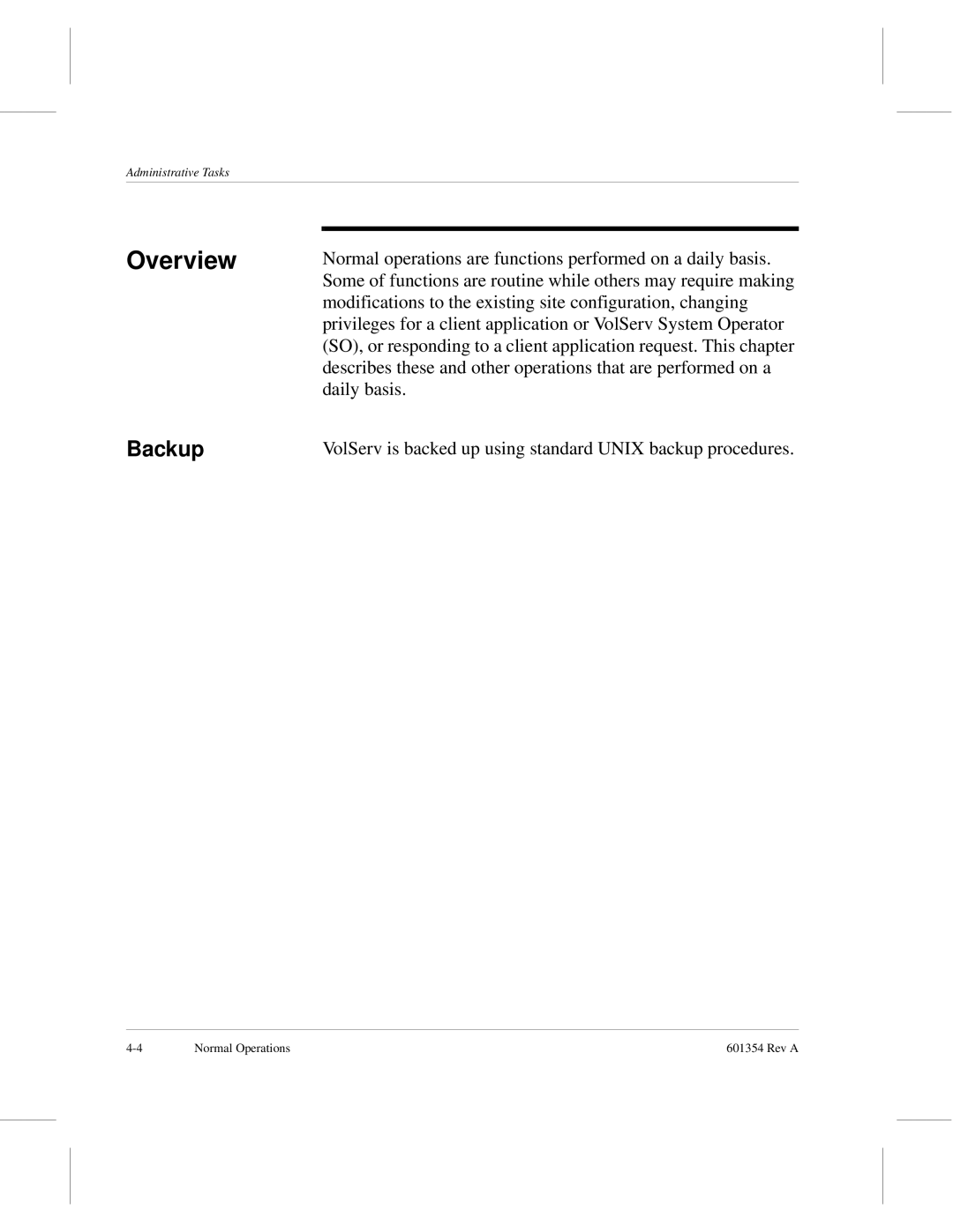 ADIC 601354 manual Overview, Backup 