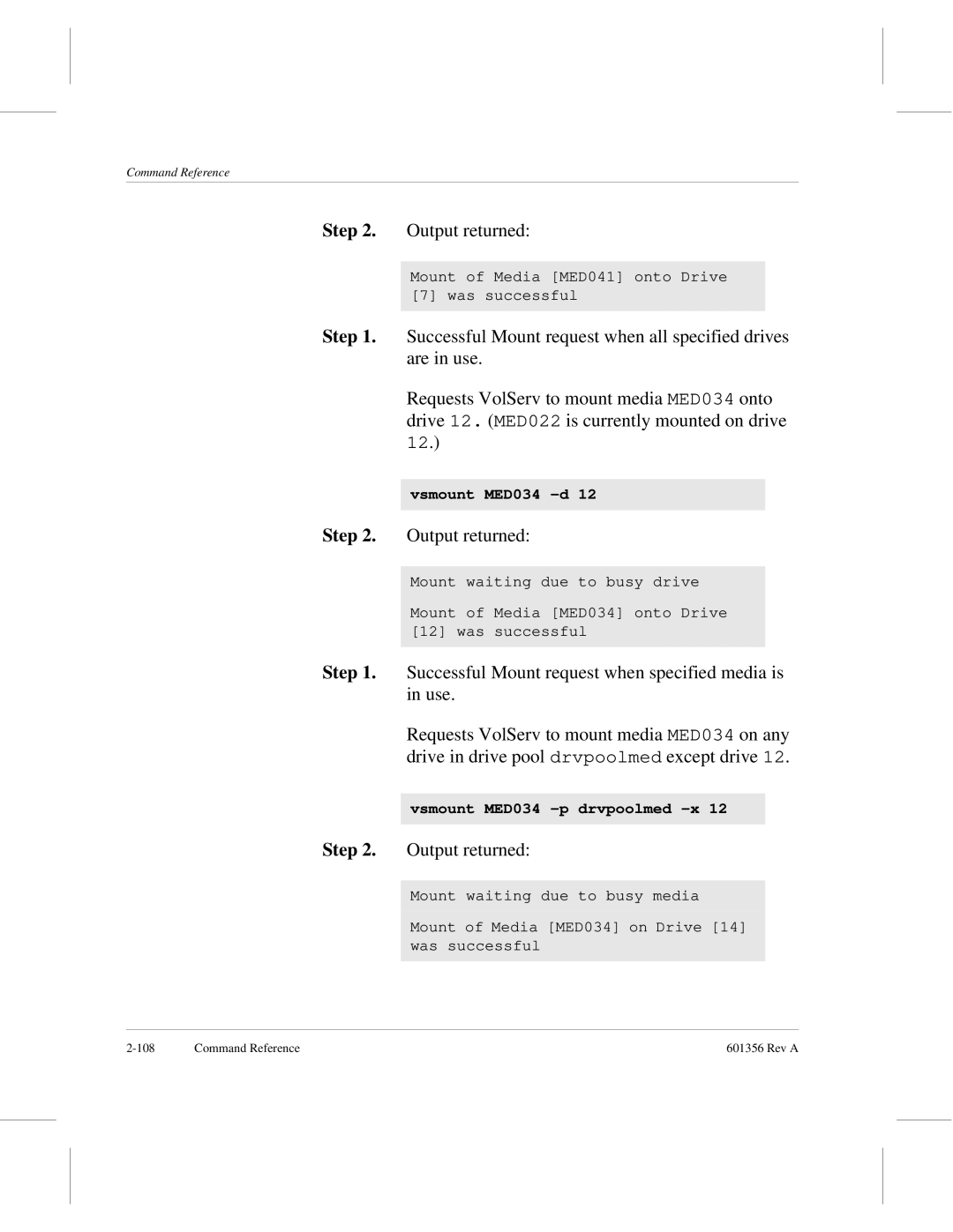 ADIC 601356 manual Vsmount MED034 -d 