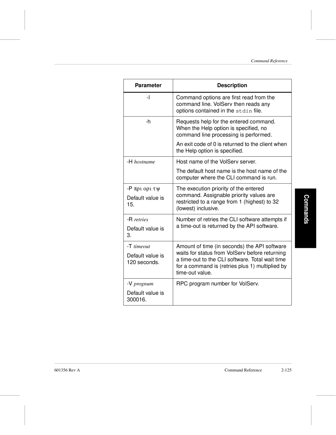 ADIC 601356 manual Rev a Command Reference 125 