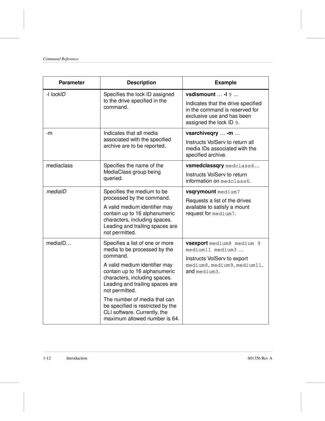 ADIC 601356 manual Vsmedclassqry medclass6…, Vsqrymount medium7 