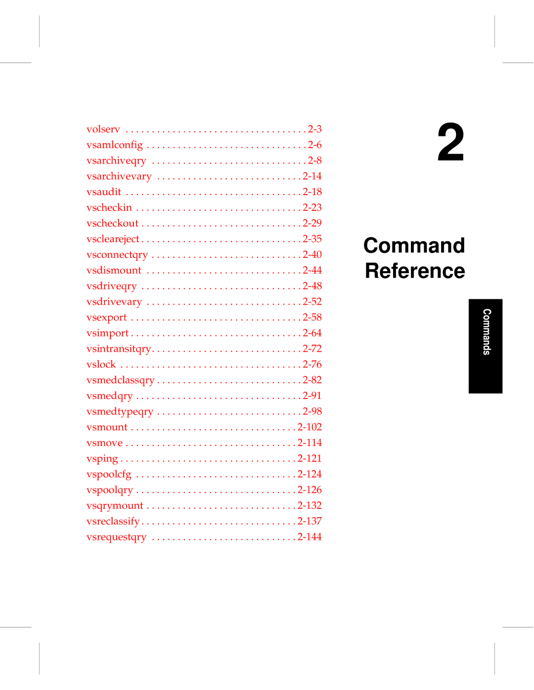 ADIC 601356 manual Command Reference 