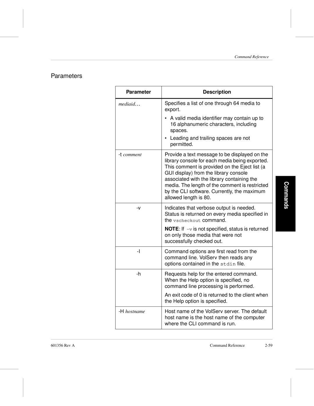 ADIC 601356 manual Specifies a list of one through 64 media to 