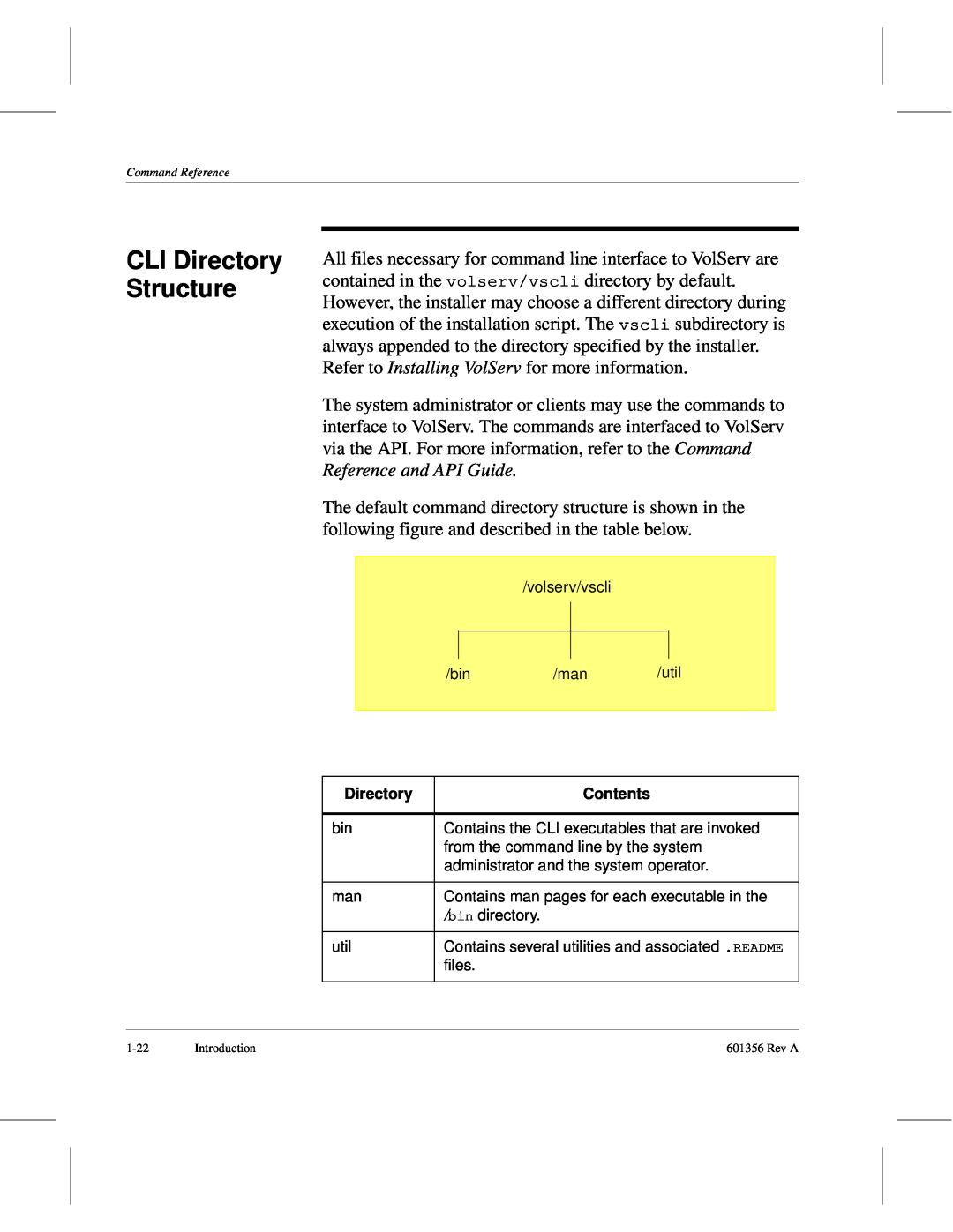 ADIC 601356 manual CLI Directory Structure, Contents 