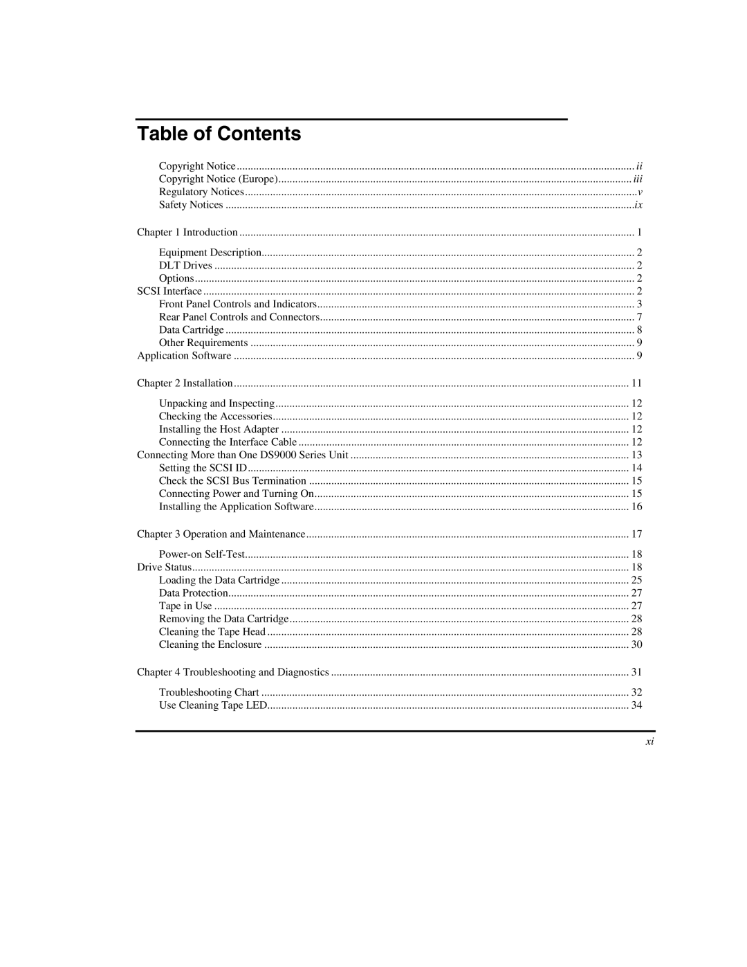 ADIC DS9000 Series manual Table of Contents 