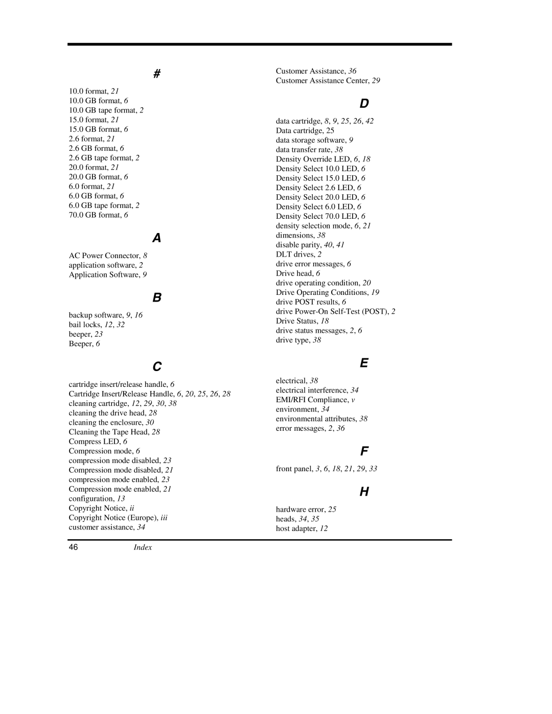 ADIC DS9000 Series manual 46Index 