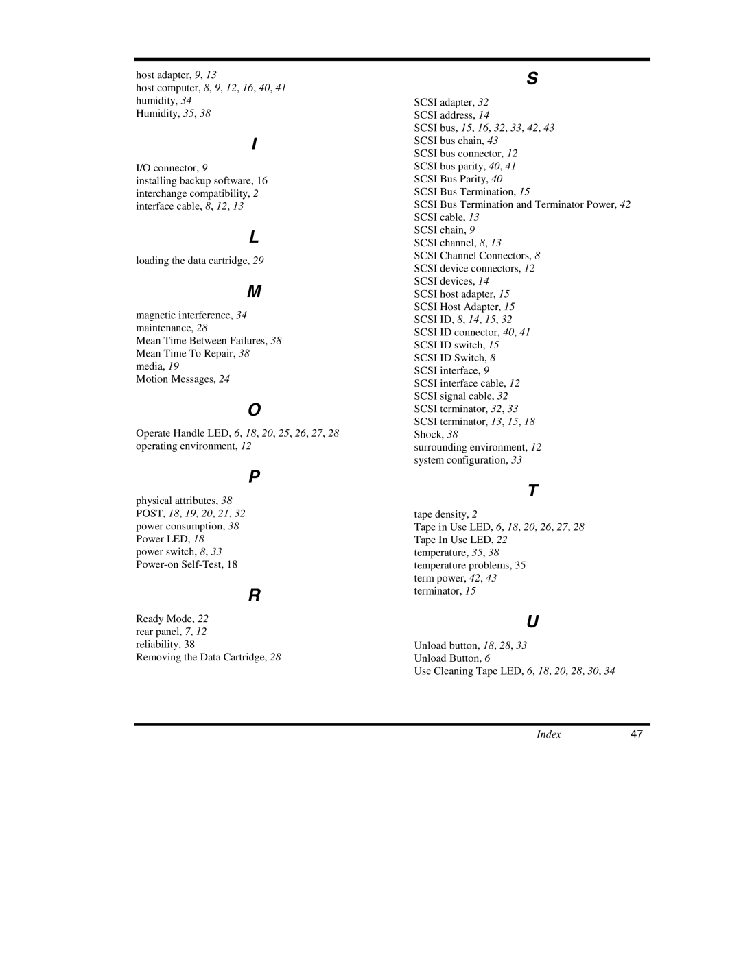 ADIC DS9000 Series manual Index47 