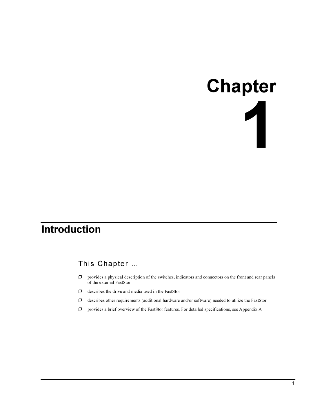 ADIC FastStor Mass Storage Device manual Chapter 