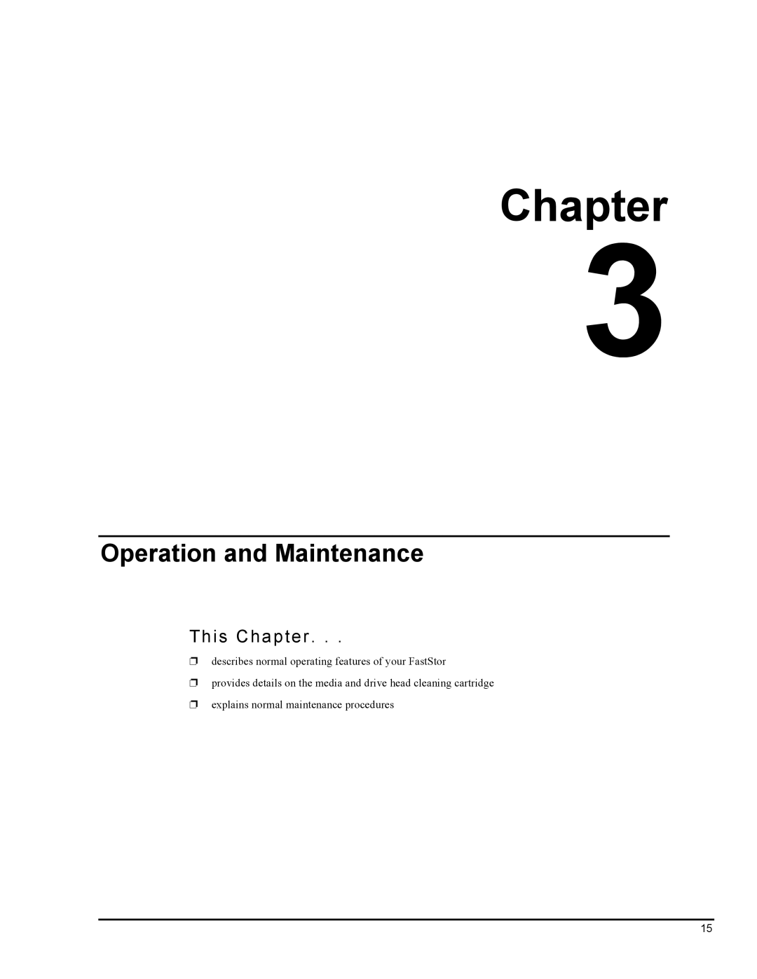 ADIC FastStor Mass Storage Device manual Operation and Maintenance 