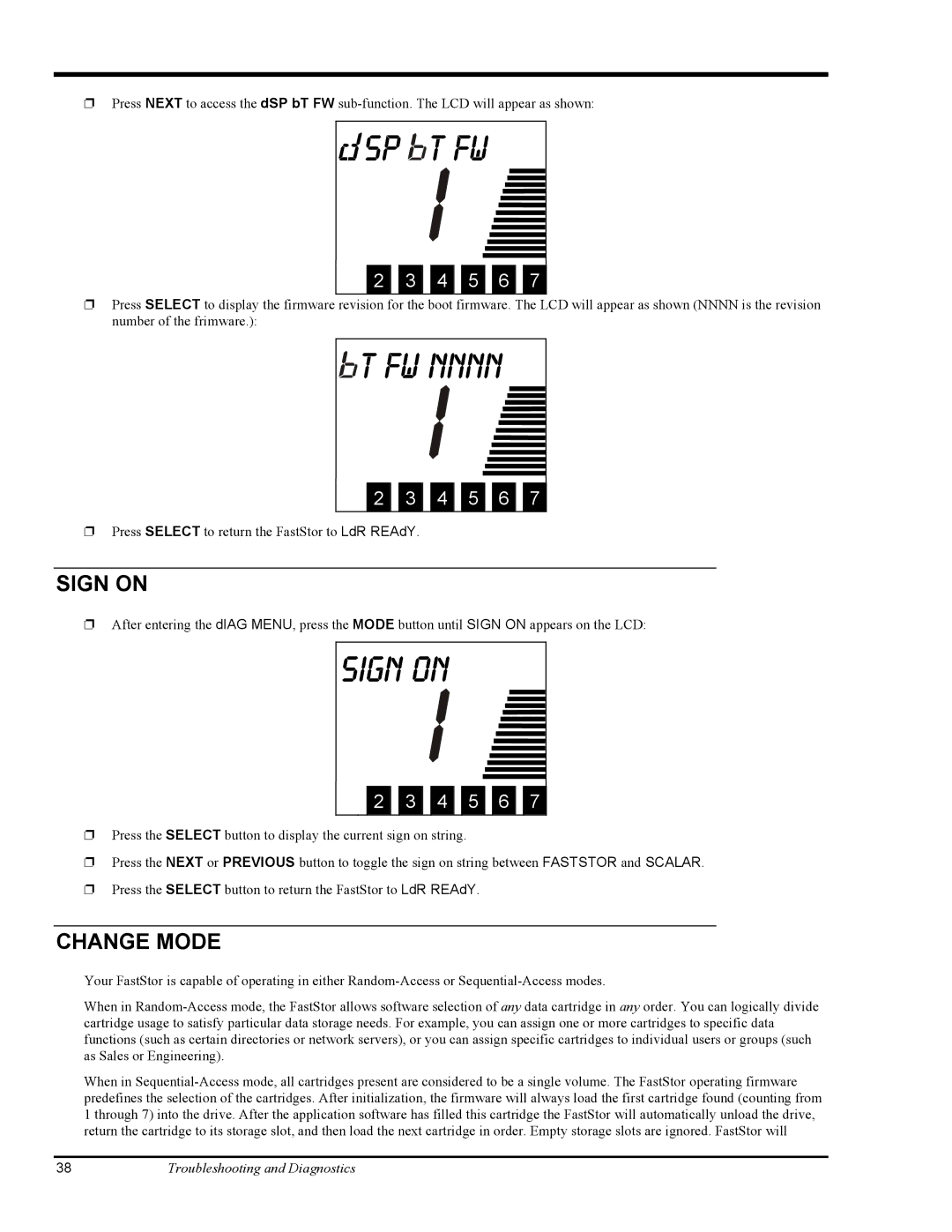 ADIC FastStor Mass Storage Device manual Sp T fw, Sign on 