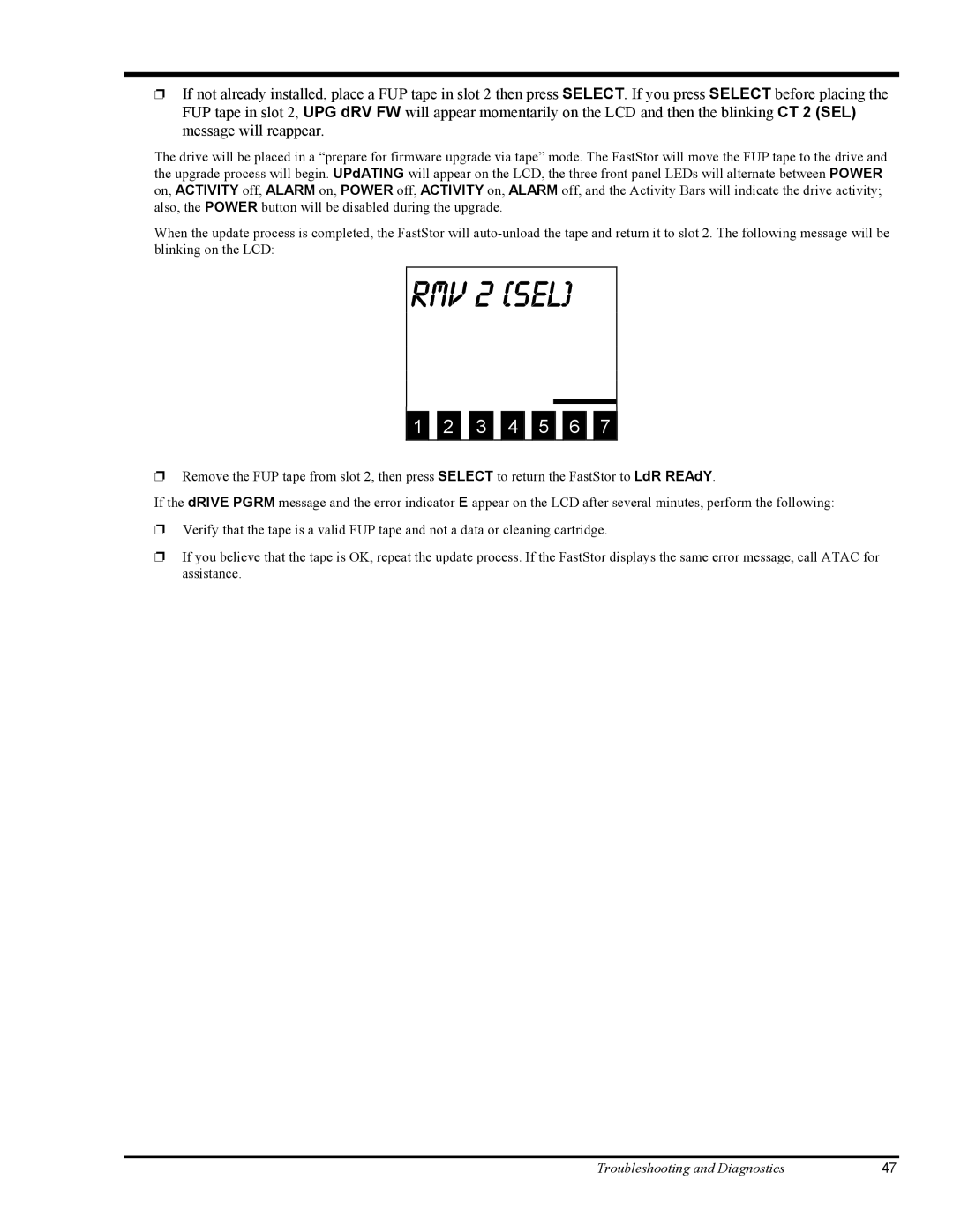 ADIC FastStor Mass Storage Device manual Rmv 2 sel 