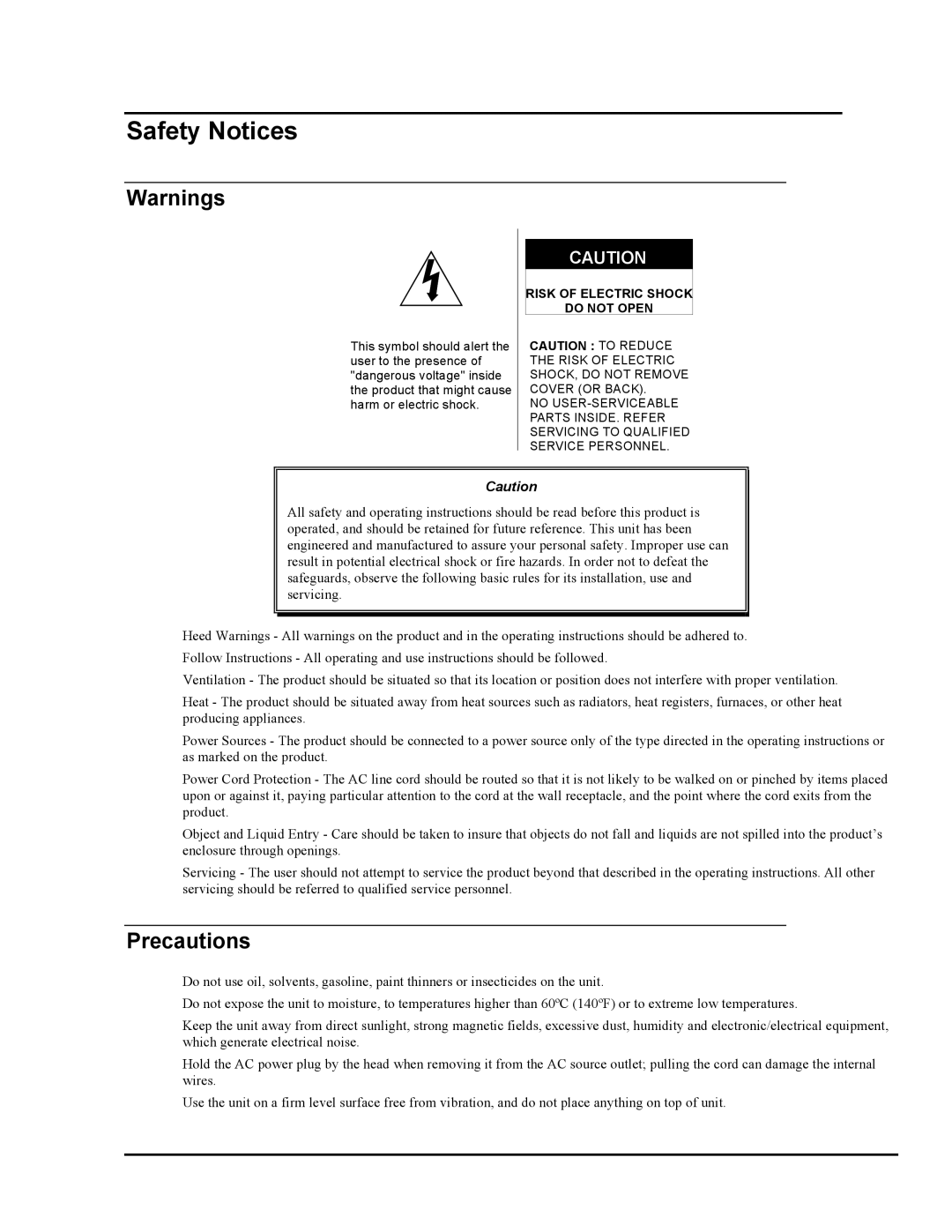 ADIC FastStor Mass Storage Device manual Safety Notices, Precautions 