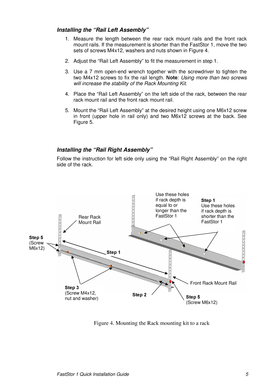 ADIC FastStor manual Installing the Rail Left Assembly 