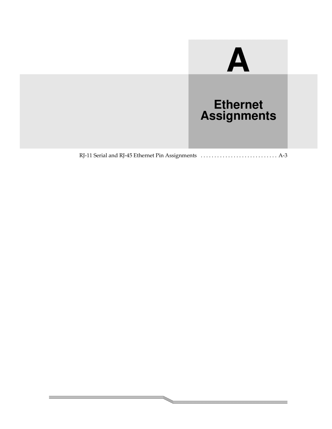 ADIC FCR 200 manual Ethernet Assignments 