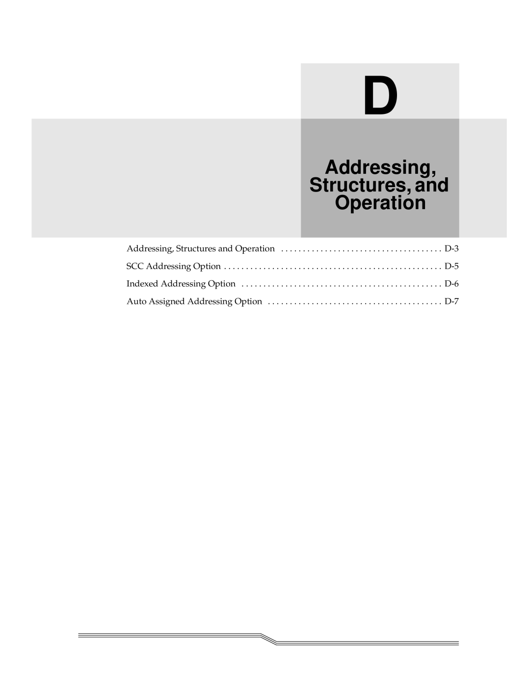 ADIC FCR 200 manual Addressing Structures, Operation 