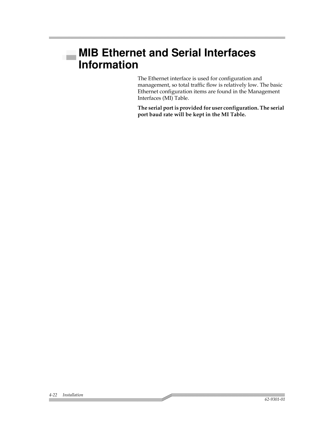 ADIC FCR 200 manual MIB Ethernet and Serial Interfaces Information 