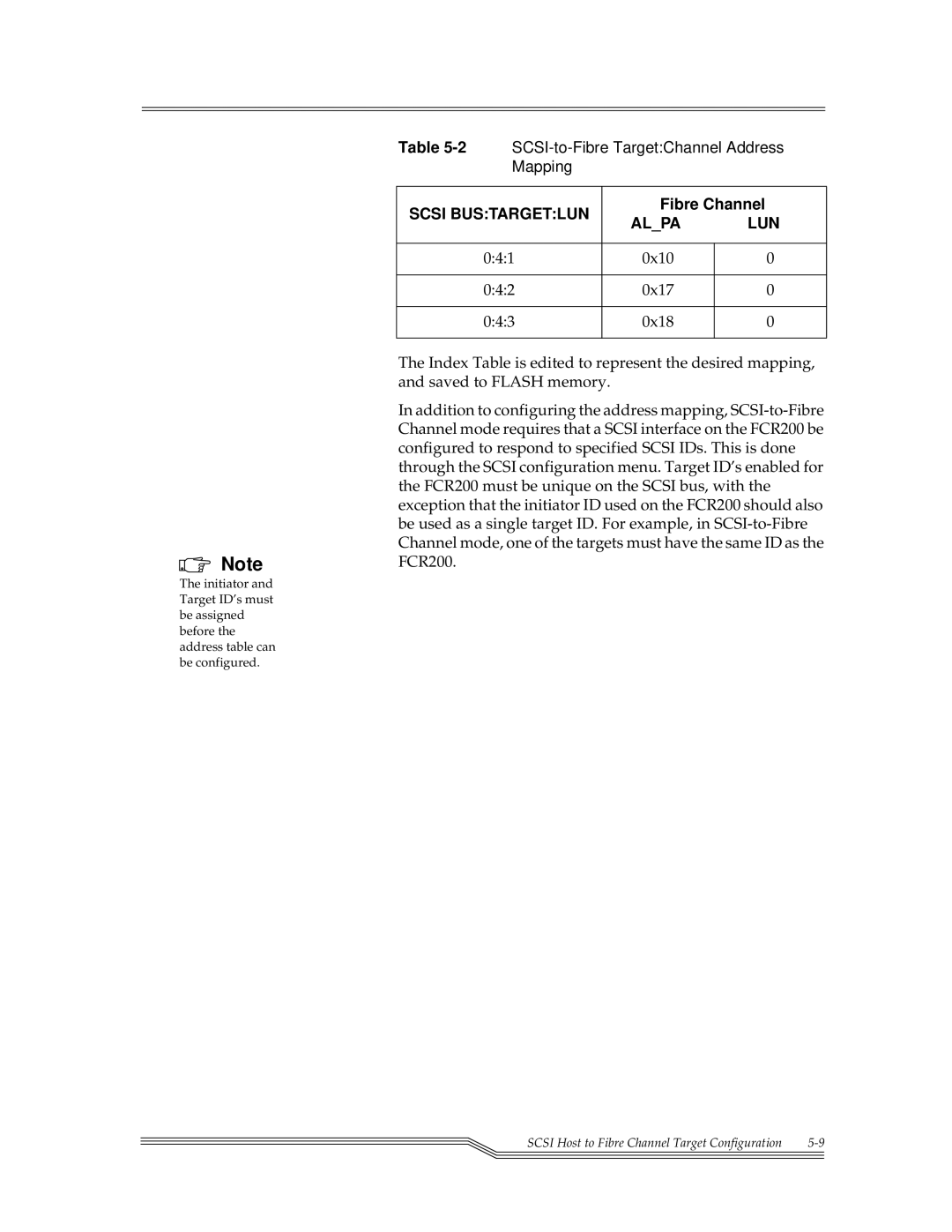 ADIC FCR 200 manual Scsi Host to Fibre Channel Target Configuration 