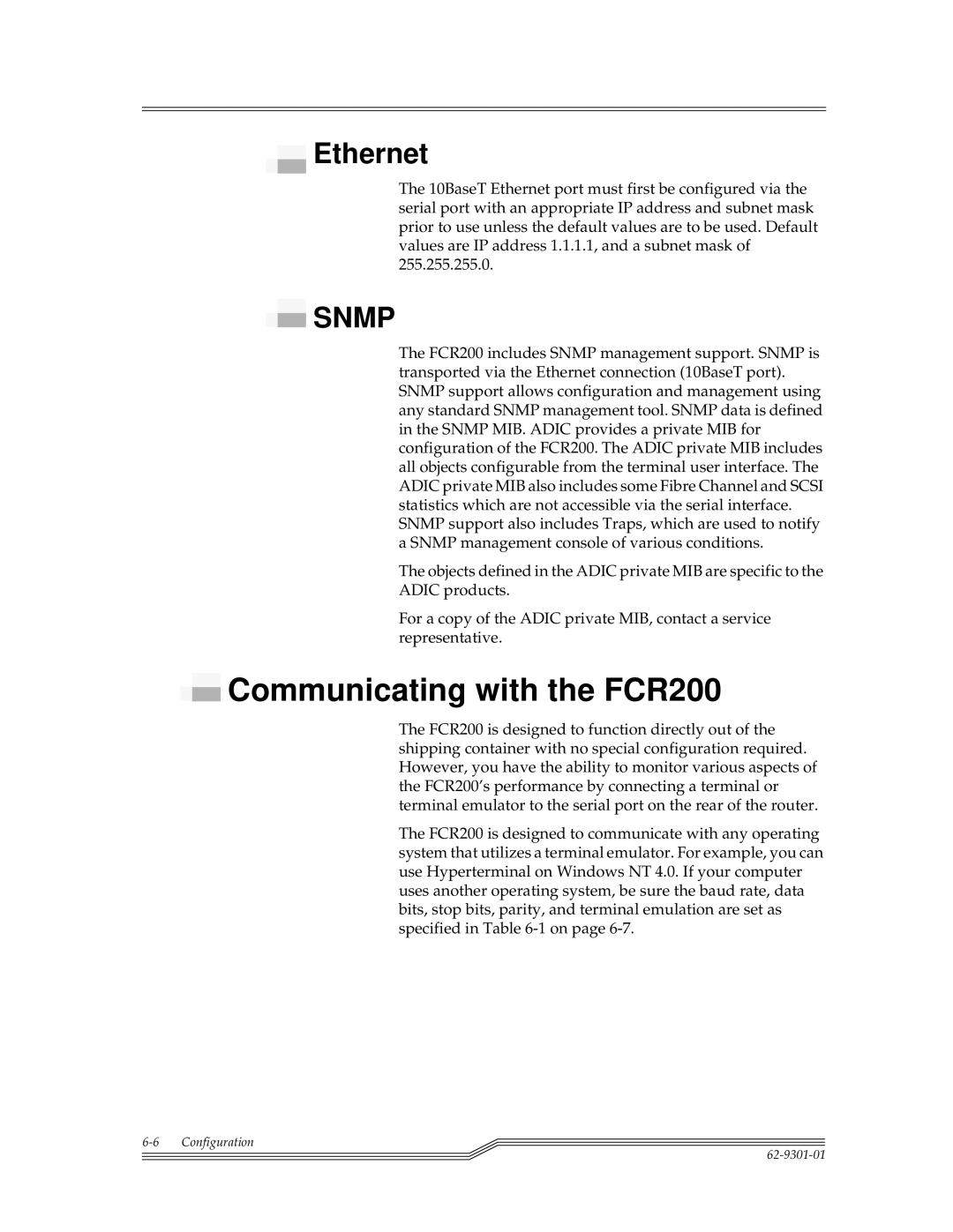 ADIC FCR 200 manual Communicating with the FCR200, Ethernet 