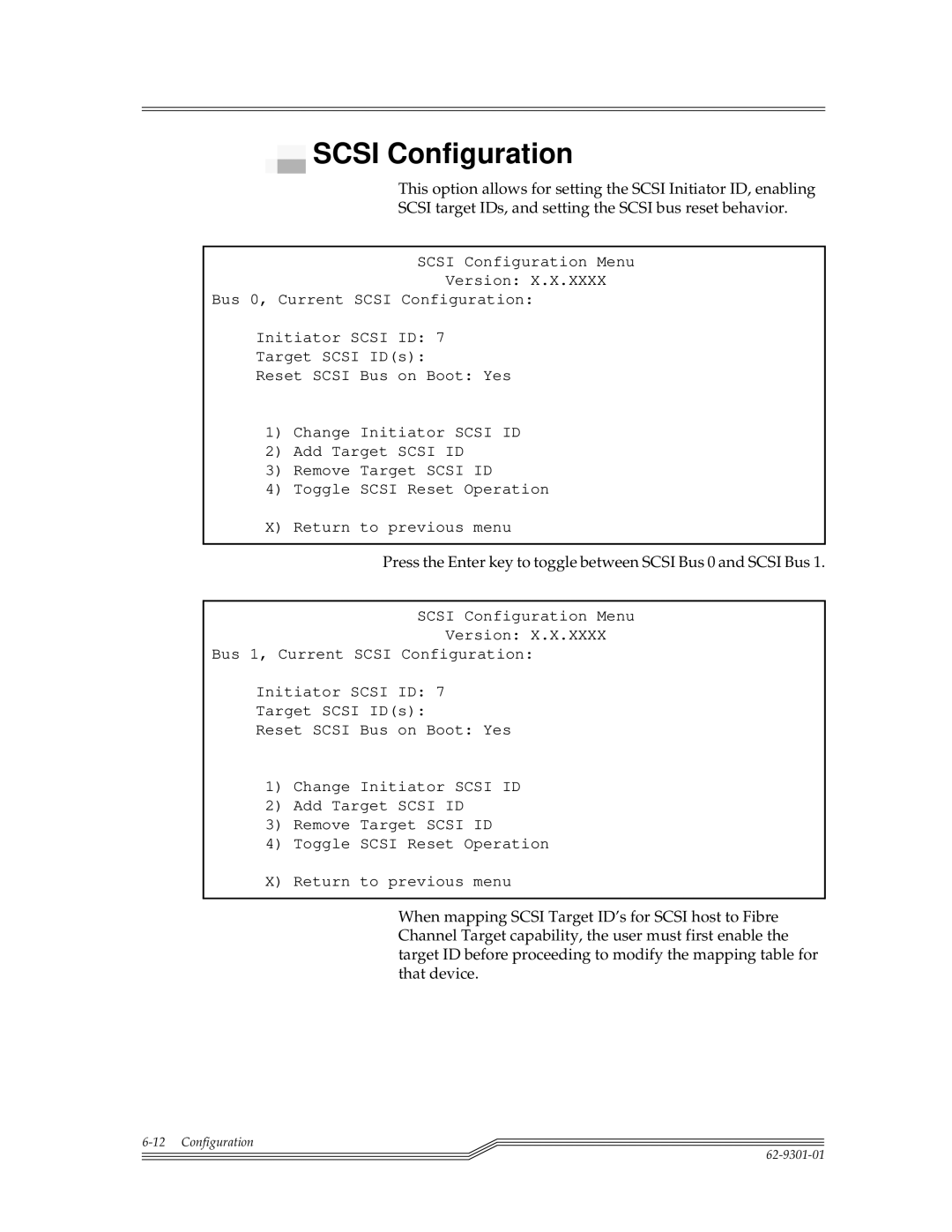 ADIC FCR 200 manual Scsi Configuration 