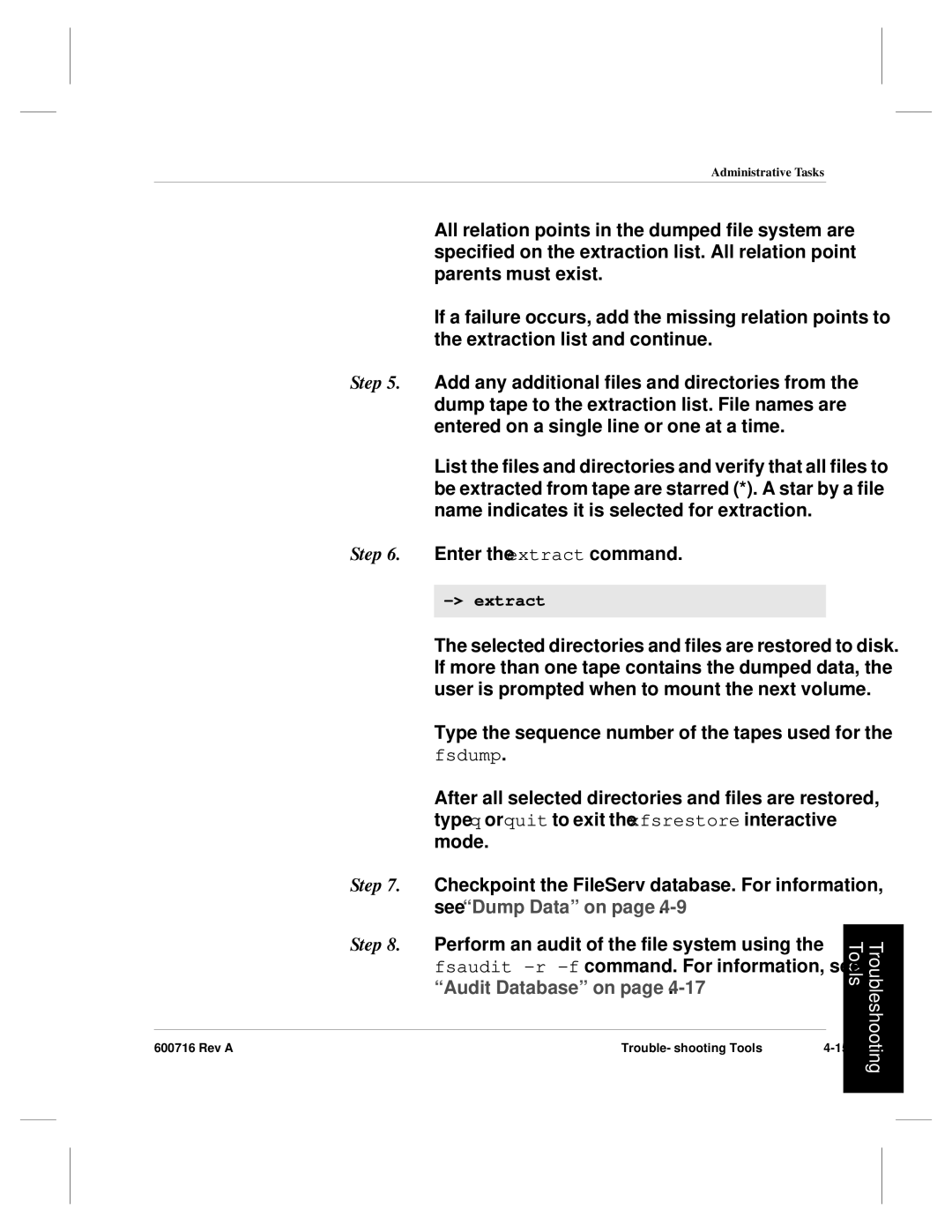 ADIC FileServ Version 4.0 600716 Rev A manual Extract 