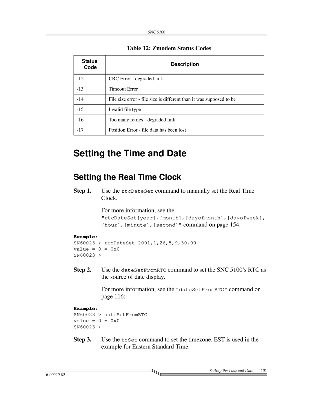 ADIC SNC 5100, Scalar 1000 manual Setting the Time and Date, Setting the Real Time Clock 