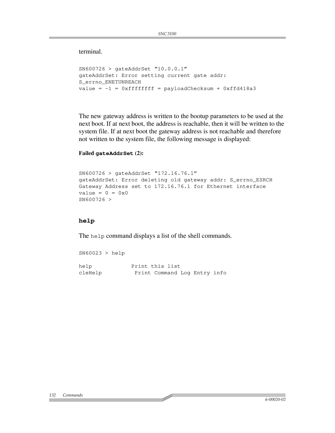 ADIC Scalar 1000, SNC 5100 manual Terminal, Help command displays a list of the shell commands 