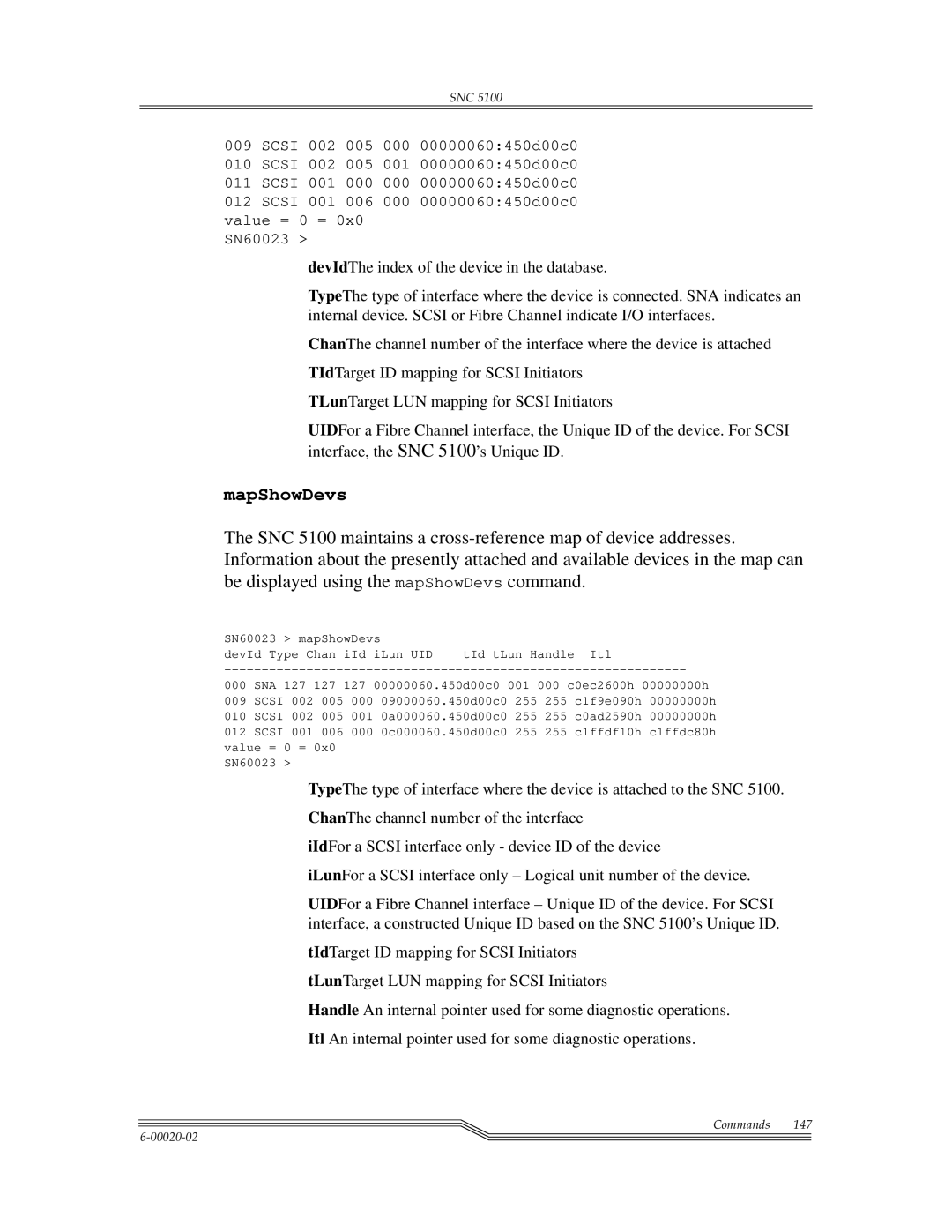 ADIC SNC 5100, Scalar 1000 manual MapShowDevs, Sna 