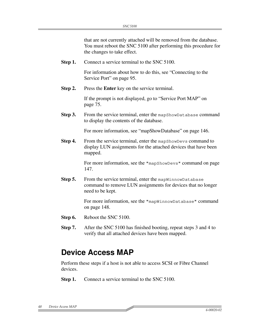 ADIC Scalar 1000, SNC 5100 manual Device Access MAP 