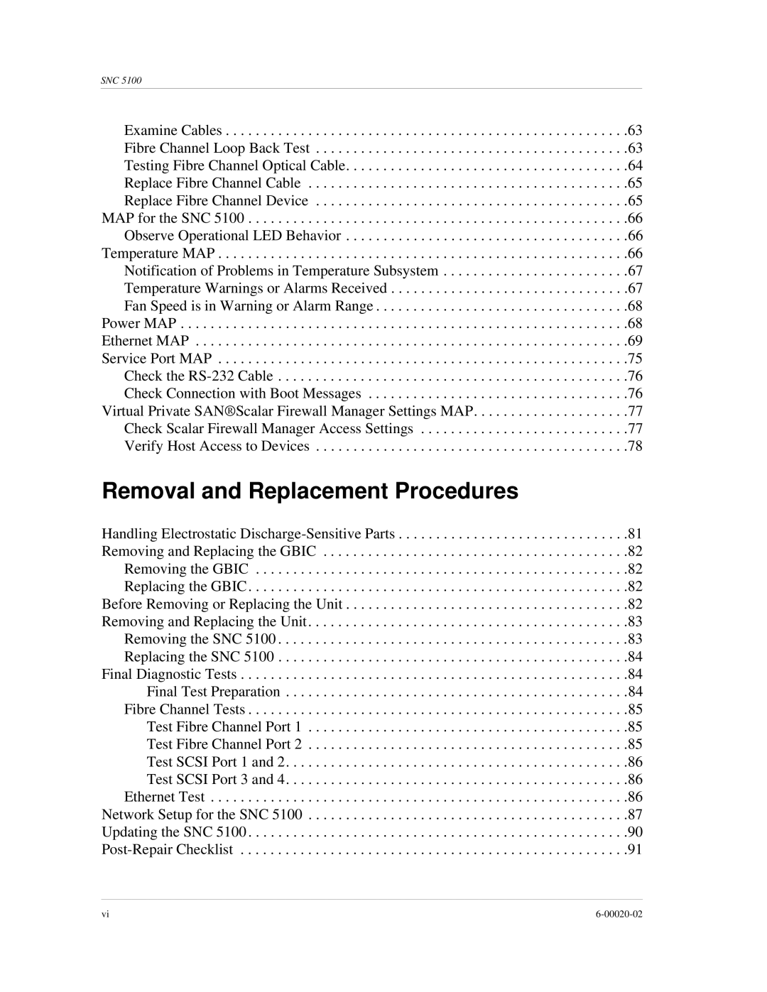 ADIC Scalar 1000, SNC 5100 manual Removal and Replacement Procedures 