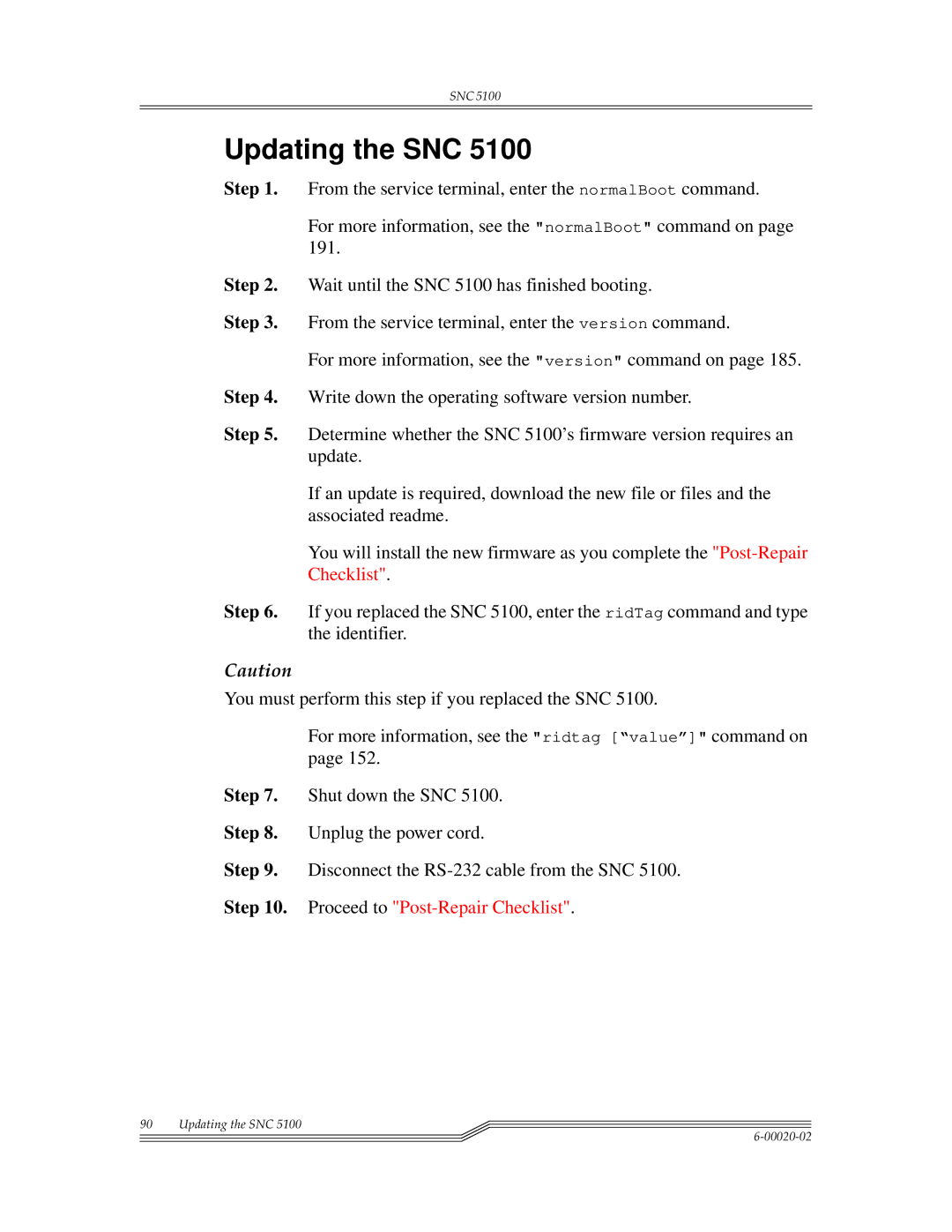 ADIC Scalar 1000, SNC 5100 manual Updating the SNC, Checklist 