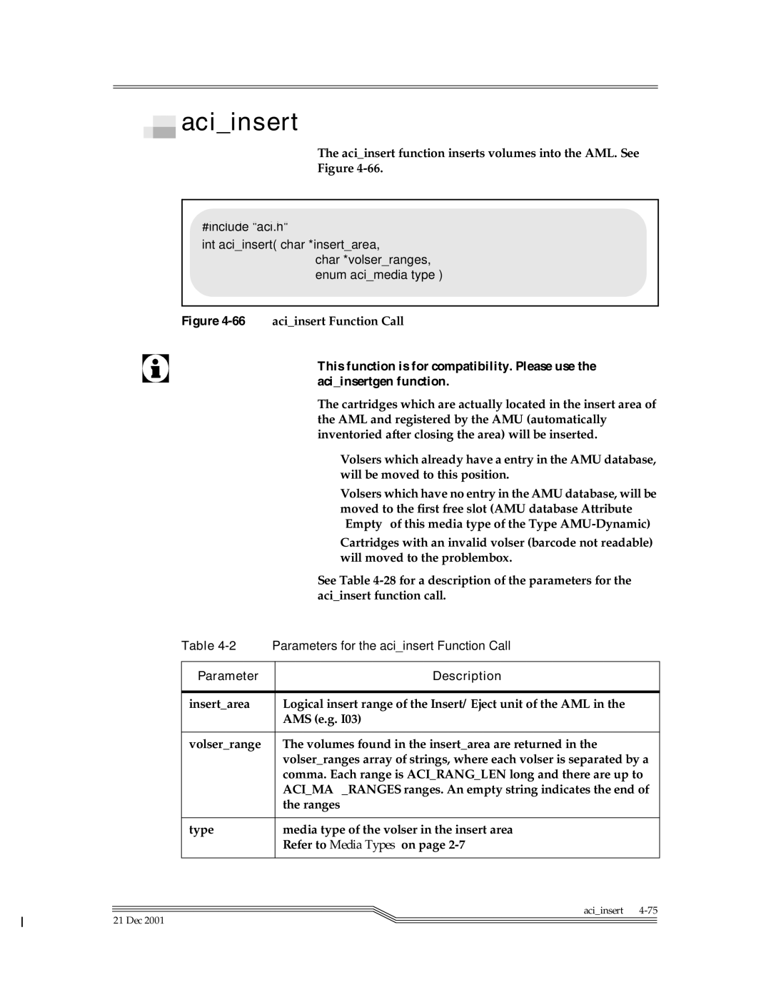 ADIC Server manual Aciinsert 