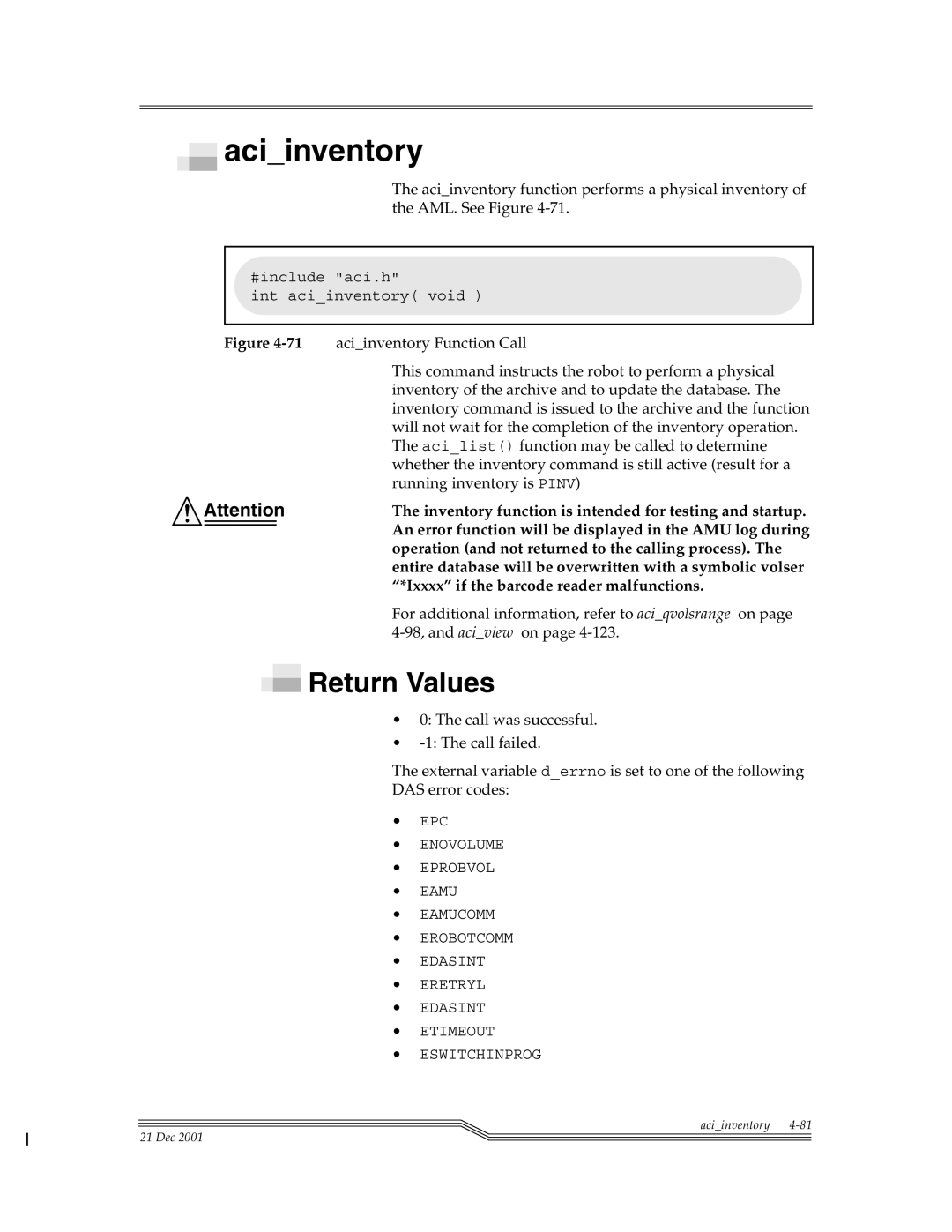 ADIC Server manual Aciinventory 