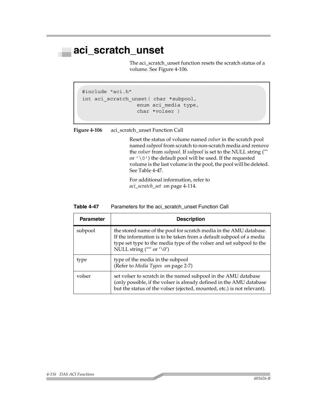 ADIC Server manual Aciscratchunset 